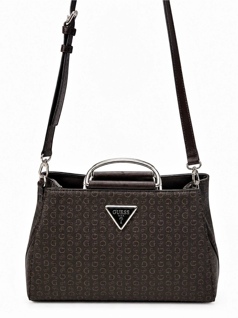 GUESS Khandie Satchel in Brown & Black NWT